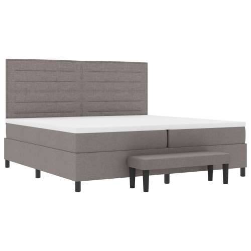 Box Spring Krevet s Madracem i Klupom Taupe 200x200 cm Tkanina Cijena