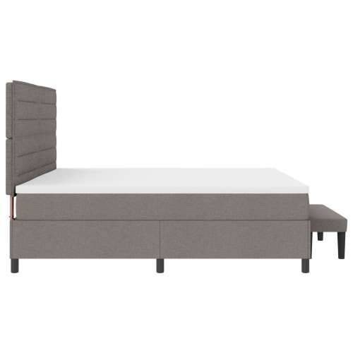 Box Spring Krevet s Madracem i Klupom Taupe 200x200 cm Tkanina Cijena