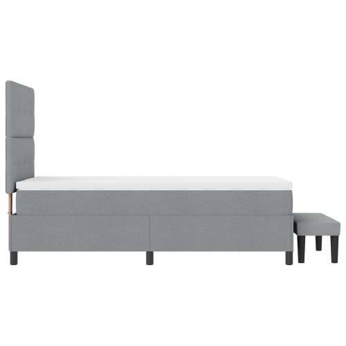 Box Spring Krevet s Madracem i Klupom Svijetlosivi 90x200 cm Tkanina Cijena