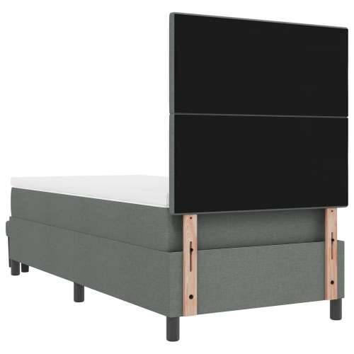 Krevet s oprugama s madracem i klupom tamno sivi 90x200 cm tkanina Cijena