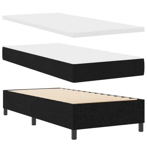 Krevet s kutijom opruga s madracem i klupom crni 100x200 cm tkanina Cijena