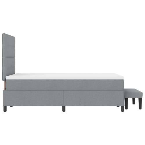 Box Spring Krevet s Madracem i Klupicom Svijetlo Sive Boje 120x200 cm Tkanina Cijena