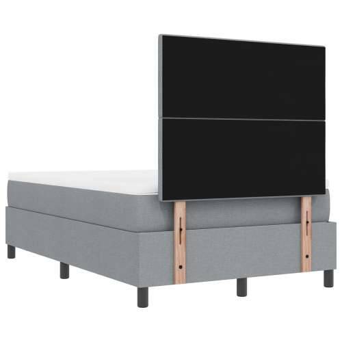 Box Spring Krevet s Madracem i Klupicom Svijetlo Sive Boje 120x200 cm Tkanina Cijena