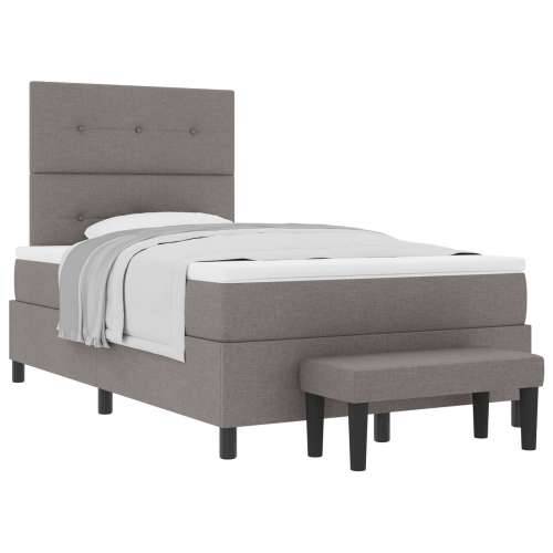 Krevet s oprugama s madracem i klupom taupe 120x200 cm tkanina Cijena