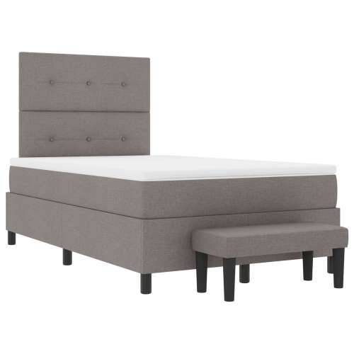 Krevet s oprugama s madracem i klupom taupe 120x200 cm tkanina Cijena