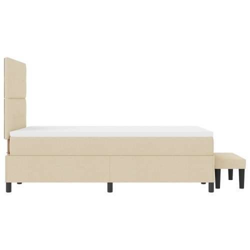 krevet s madracem i klupom krem 120x200 cm tkanina Cijena