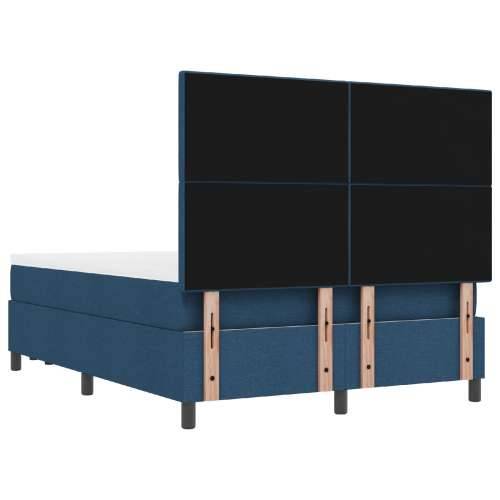 Krevet s oprugama s madracem i klupom plava 140x190 cm tkanina Cijena