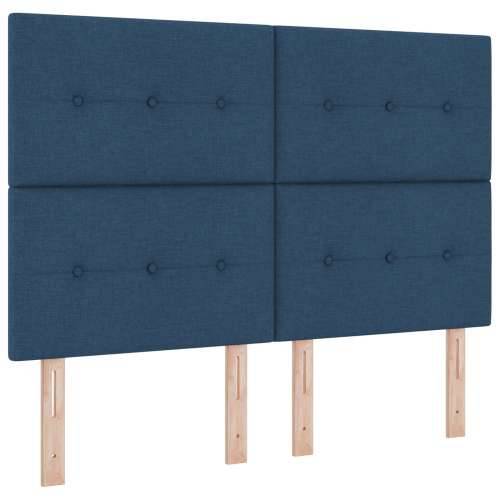 Krevet s box springom s madracem i klupom plavi 140x200 cm Tkanina Cijena