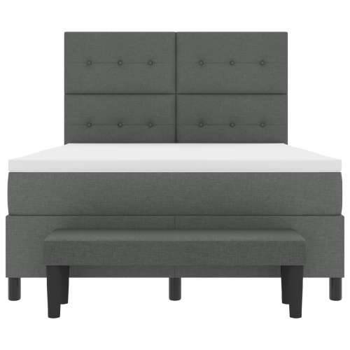 Box Spring krevet s madracem i klupom tamno siva 160x200 cm tkanina Cijena