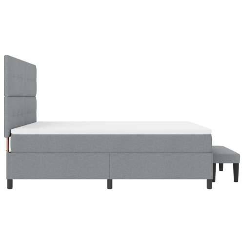 Krevet s box springom s madracem i klupom svjetlosivi 180x200 cm tkanina Cijena