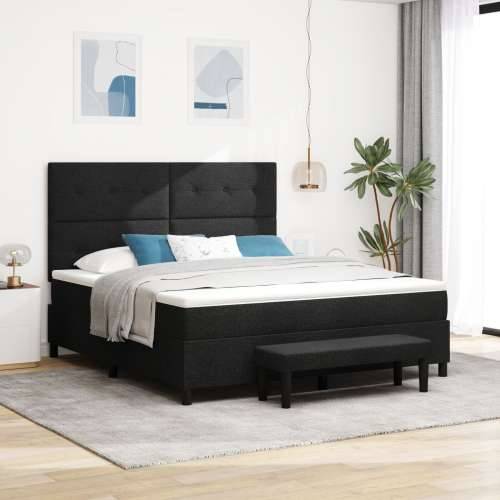 Box Spring Krevet s Madracem i Klupom Crni 180x200 cm Tkanina Cijena