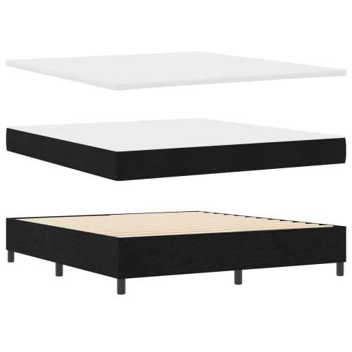 Box Spring Krevet s Madracem i Klupom Crni 180x200 cm Tkanina Cijena