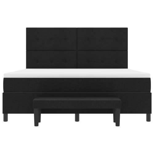 Box Spring Krevet s Madracem i Klupom Crni 180x200 cm Tkanina Cijena