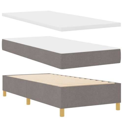 Opružni krevet s madracem i klupicom Taupe 100x200 cm Tkanina Cijena