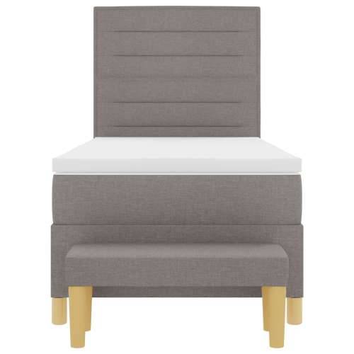 Opružni krevet s madracem i klupicom Taupe 100x200 cm Tkanina Cijena