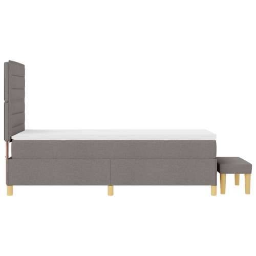 Opružni krevet s madracem i klupicom Taupe 100x200 cm Tkanina Cijena