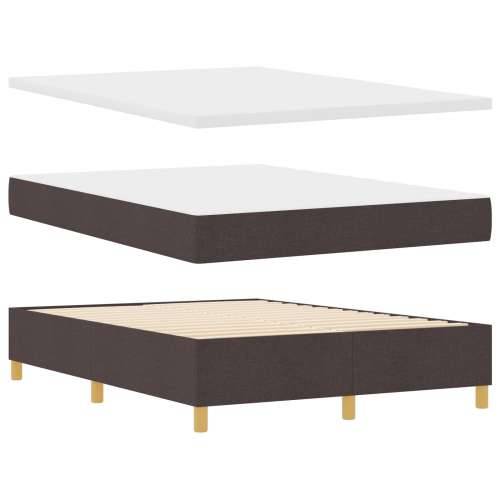 Krevet s box springom s madracem i klupom tamnosmeđa 140x190 cm tkanina Cijena