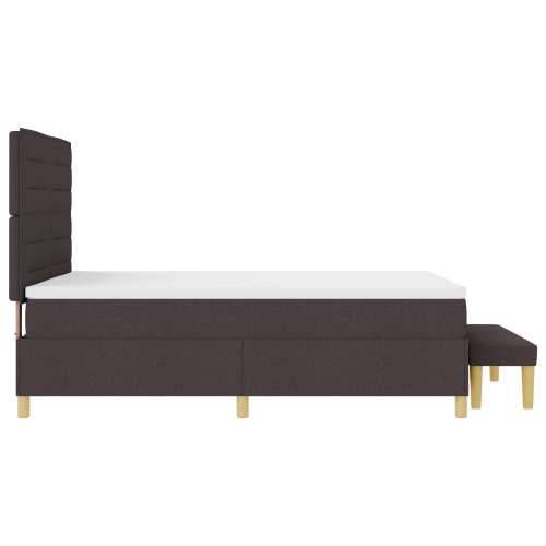 Krevet s box springom s madracem i klupom tamnosmeđa 140x190 cm tkanina Cijena