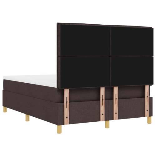 Krevet s box springom s madracem i klupom tamnosmeđa 140x190 cm tkanina Cijena