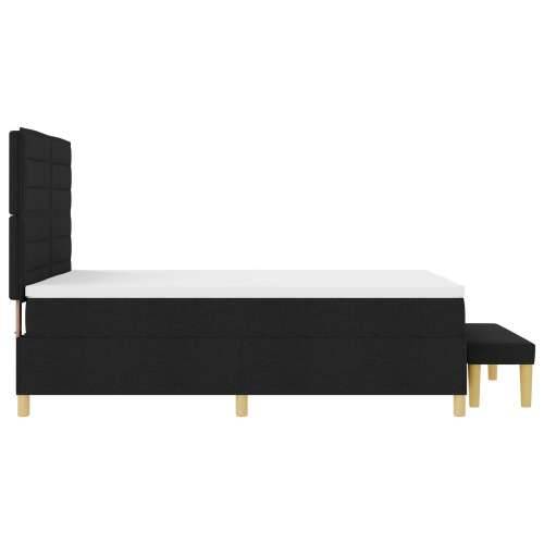 Box Spring Krevet s Madracem i Klupicom Crni 140x200 cm Tkanina Cijena