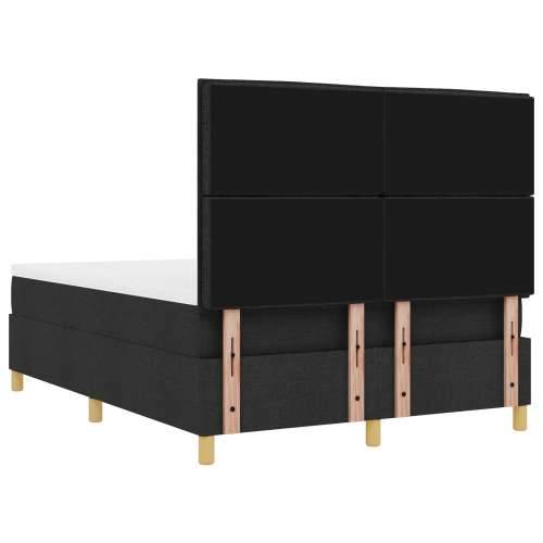 Box Spring Krevet s Madracem i Klupicom Crni 140x200 cm Tkanina Cijena