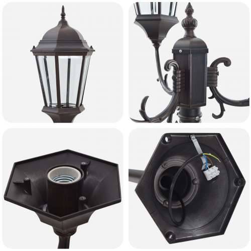 Stup za vrtne lampe 3-lampe E27 Brončana 220 cm Aluminij Cijena