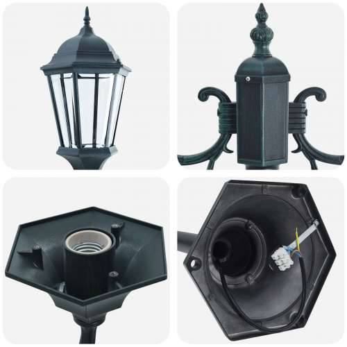 Lampa za vrt na postolju 2-lampe E27 Zelena 220 cm Aluminij Cijena