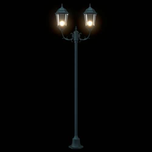 Lampa za vrt na postolju 2-lampe E27 Zelena 220 cm Aluminij Cijena