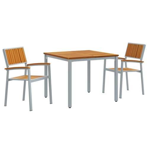 Vrtni blagovaonski set Set od 3 Siva, ton drva Metal, Drvo Cijena