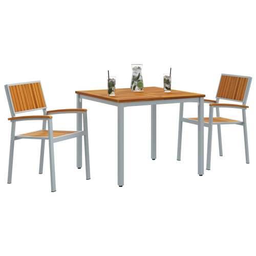 Vrtni blagovaonski set Set od 3 Siva, ton drva Metal, Drvo Cijena