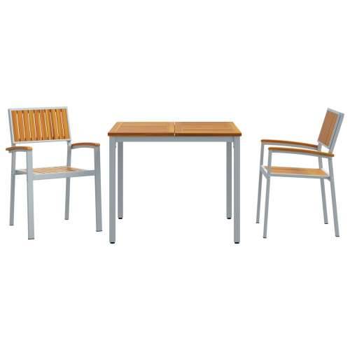 Vrtni blagovaonski set Set od 3 Siva, ton drva Metal, Drvo Cijena