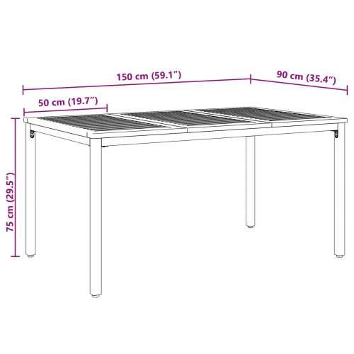 Vrtni Trpezarijski Set Set od 5 Sivi, Prirodno Drvo Metal Cijena