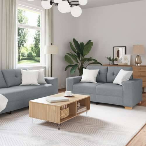 set sofa od 3 dijela s jastučićima svjetlosiva tkanina Cijena