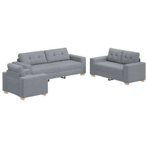 set sofa od 3 dijela s jastučićima svjetlosiva tkanina Cijena