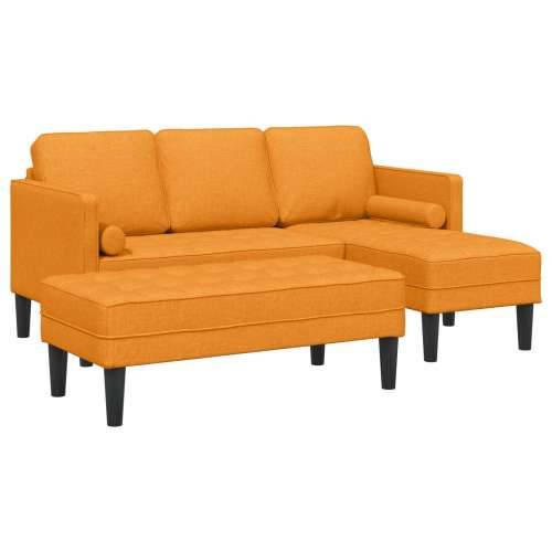 2 dijelni sofa set s jastucima tamno žuta tkanina Cijena