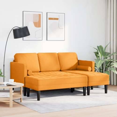 2 dijelni sofa set s jastucima tamno žuta tkanina Cijena