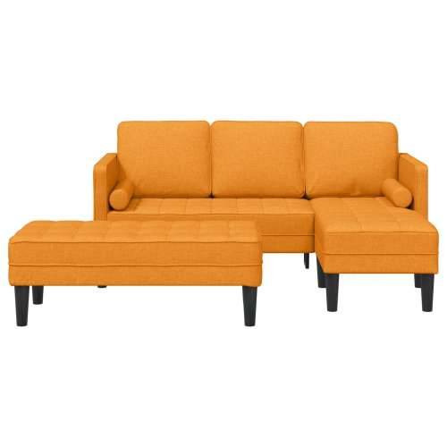 2 dijelni sofa set s jastucima tamno žuta tkanina Cijena