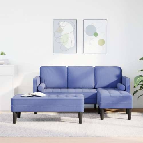 Sofa Set s jastučićima Plava tkanina Cijena