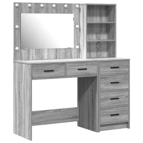 set toaletnog stola od 2 dijela s LED sivi sonoma konstruirano drvo Cijena