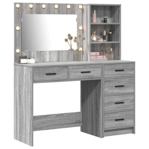 set toaletnog stola od 2 dijela s LED sivi sonoma konstruirano drvo Cijena
