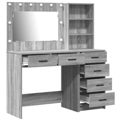 set toaletnog stola od 2 dijela s LED sivi sonoma konstruirano drvo Cijena