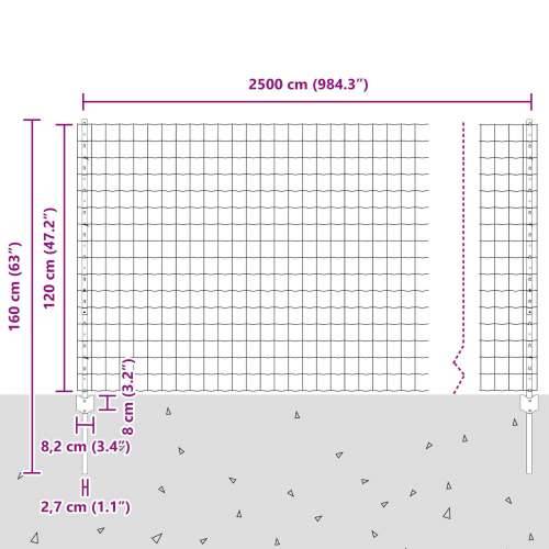 Euro Ograđivanje s 22 U Stuba Siva 1,2x25 m Čelik Cijena