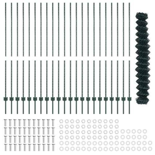 Komplet Ograde za Vrt Set od 2 Zelena Metal 25x1,5 m Izdržljiv Cijena