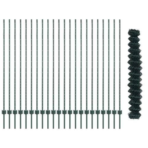 Komplet Ograde za Vrt Set od 2 Zelena Metal 25x1,5 m Izdržljiv Cijena