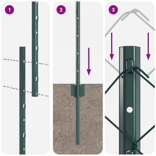 Komplet Ograde za Vrt Set od 2 Zelena Metal 25x1,5 m Izdržljiv Cijena