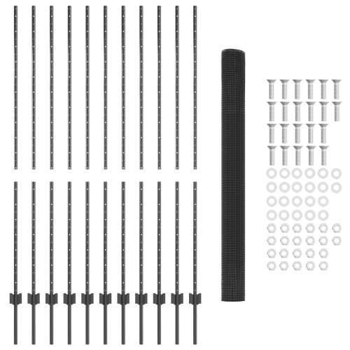 Set ograde od piletine Set od 2 Siva Pocinčana čelika Srednja Cijena