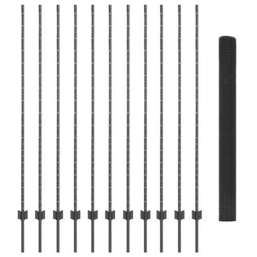 set vrtne ograde Set od 2 Siva Metal 25 x 1.5 m Izdržljivo Cijena