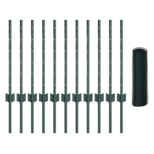 Set Ograde za Vrt Set od 2 Zelena PVC Premazani Nehrđajući Čelik Cijena