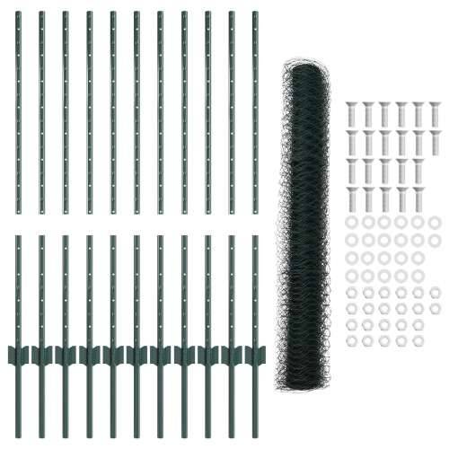 Set ograde za vrt 2 komada Zelena Metal 25 x 1 m Izdržljivo Cijena