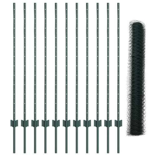 Set ograde za vrt Set od 2 Zelena Metal Velika Izdržljiva Cijena